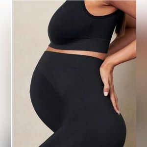 Blanqi high waisted black Belly support maternity leggings.